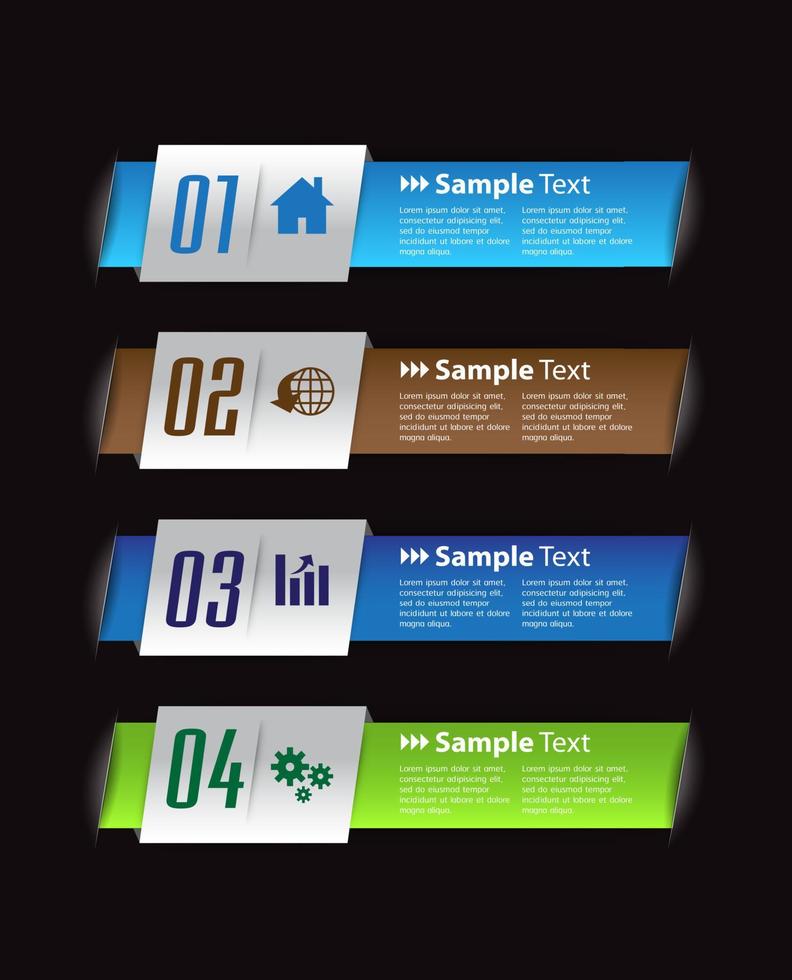 colorida infografía de 4 pasos vector