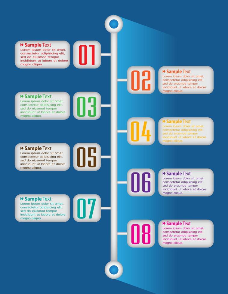 Colorful 8-step Infographic vector