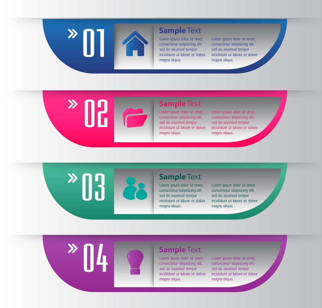 Colorful 4-step Infographic vector