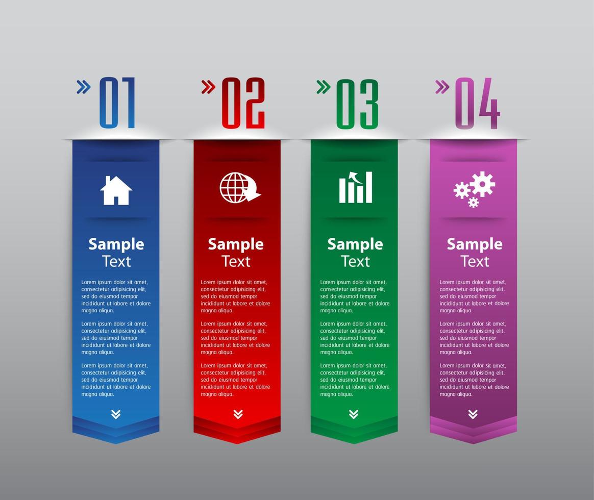 Colorful 4-step Infographic vector