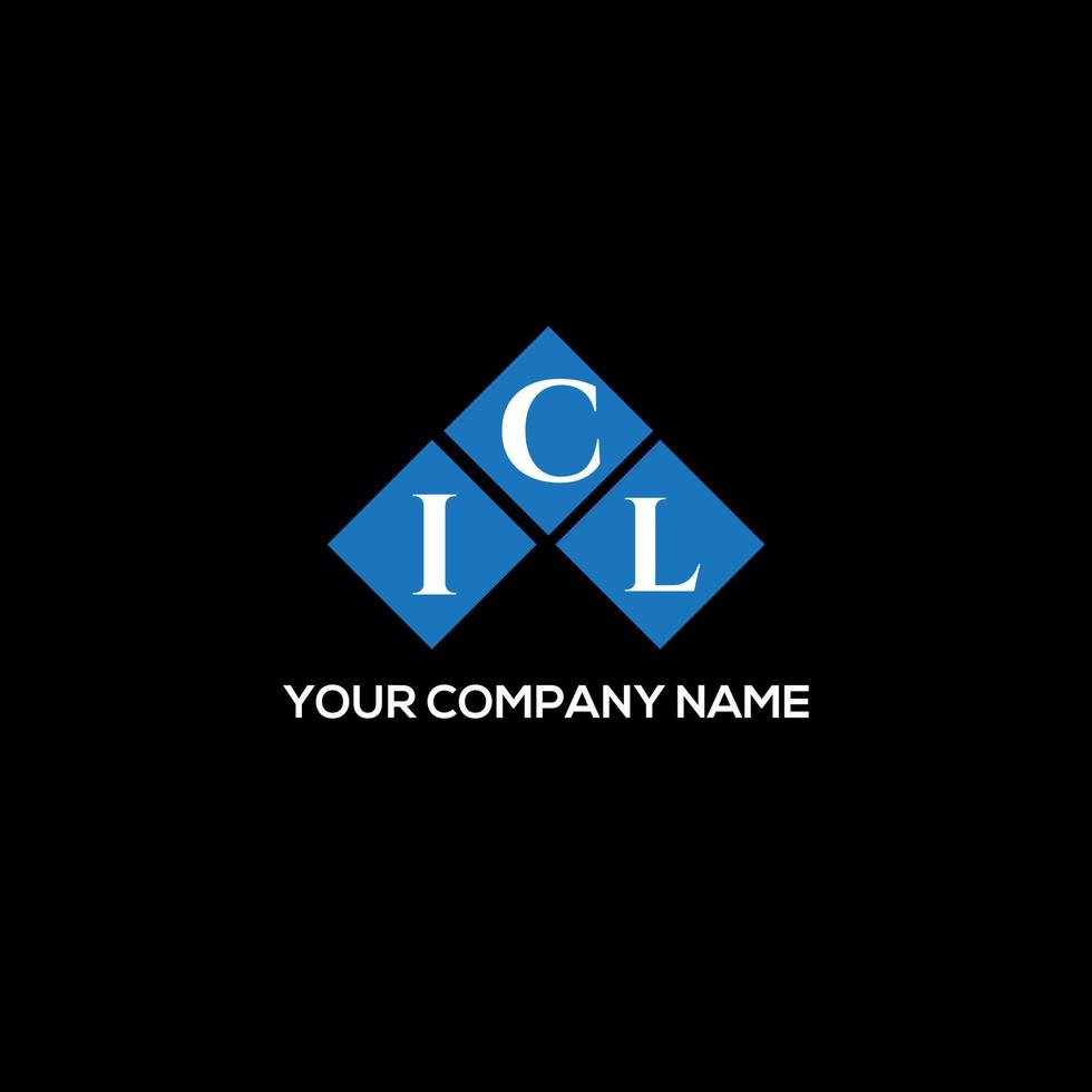 diseño de logotipo de letra icl sobre fondo negro. concepto de logotipo de letra de iniciales creativas icl. diseño de letras icl. vector