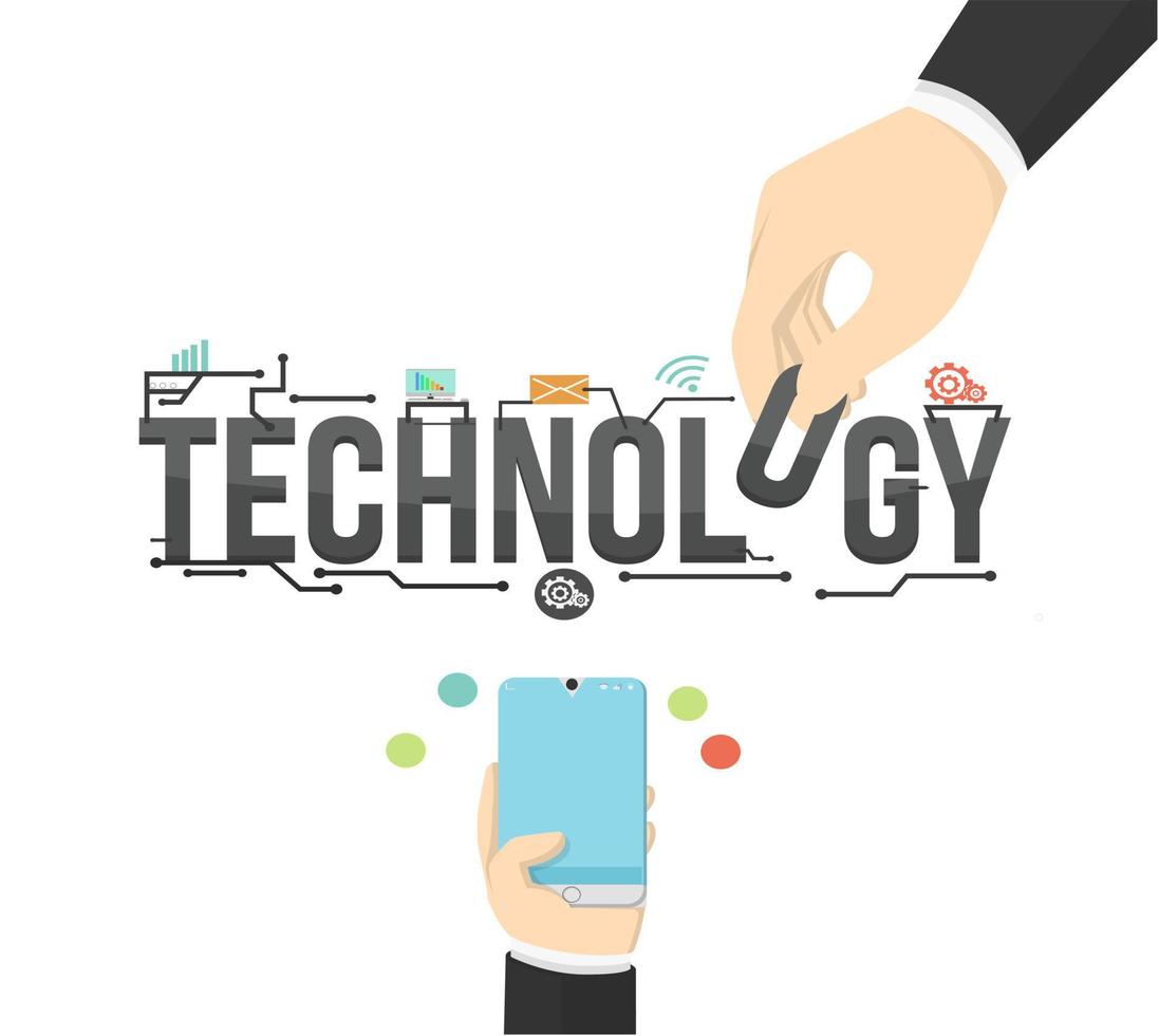 business technology design character on white background vector