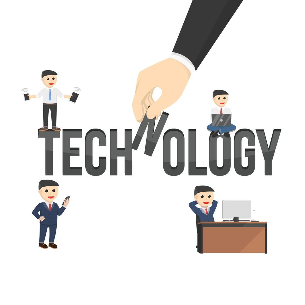 business technology design character on white background vector