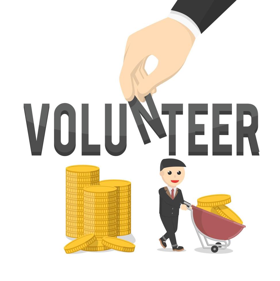 business volunteer character on white background vector