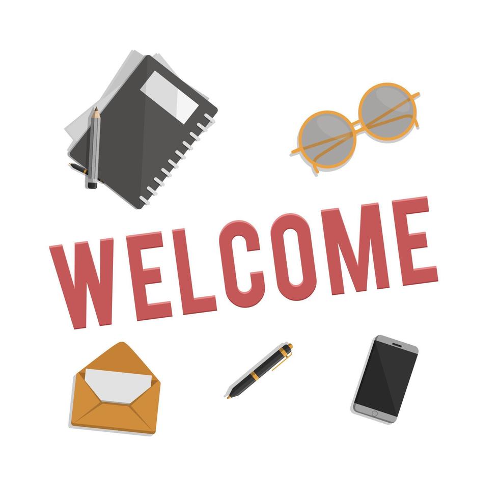 business welcome design character on white background vector