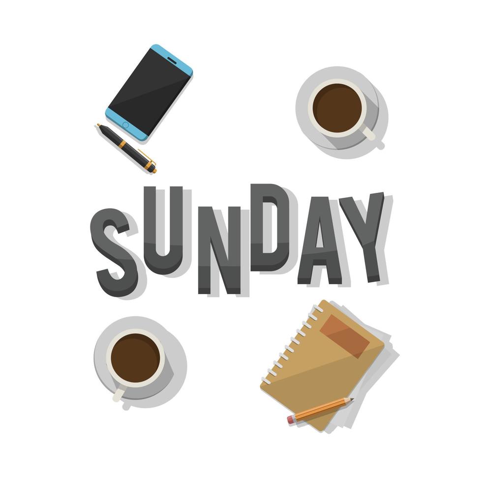 business sunday character on white background vector