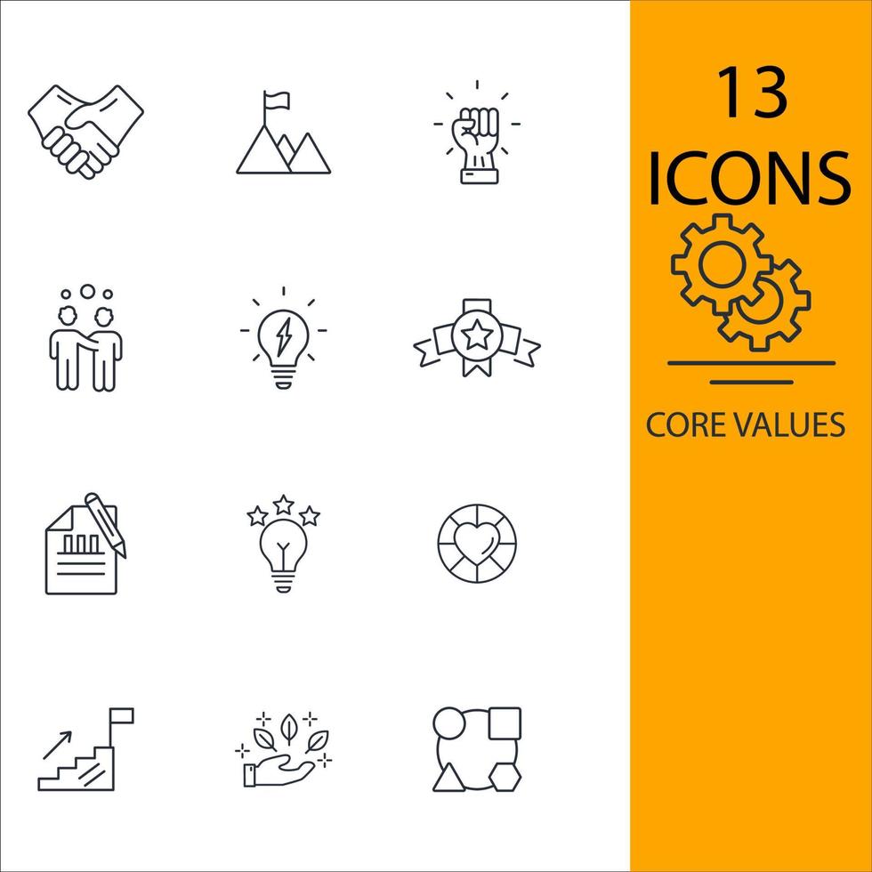 core values icons set . core values pack symbol vector elements for infographic web
