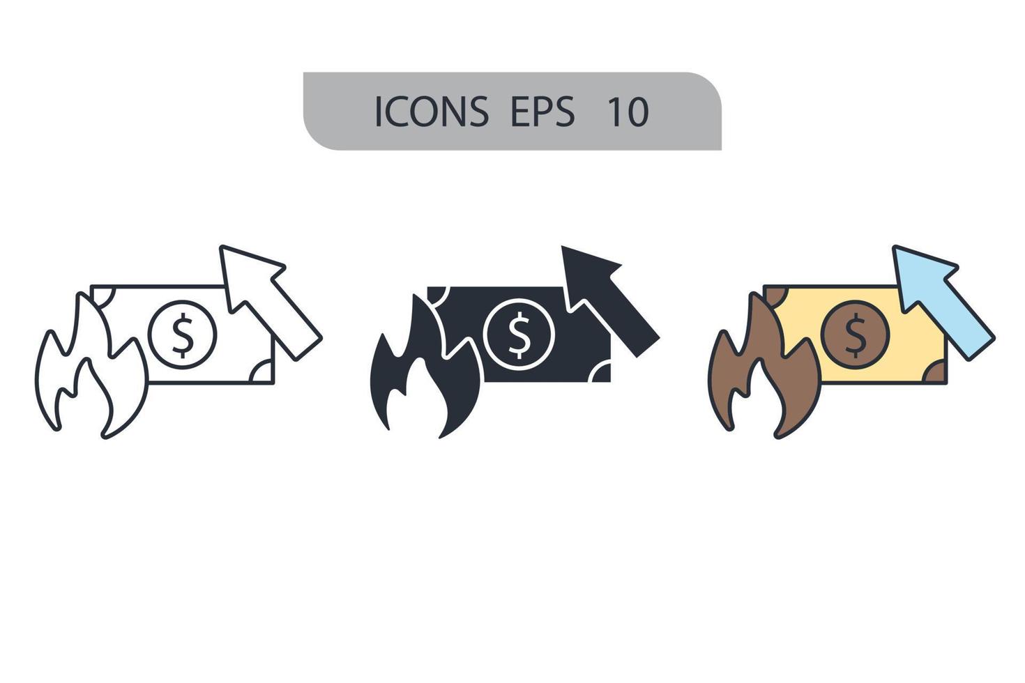 inflation icons symbol vector elements for infographic web