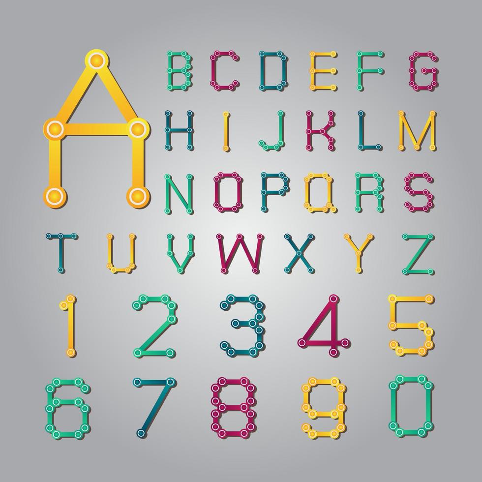 Colorful Alphabet Font Set vector