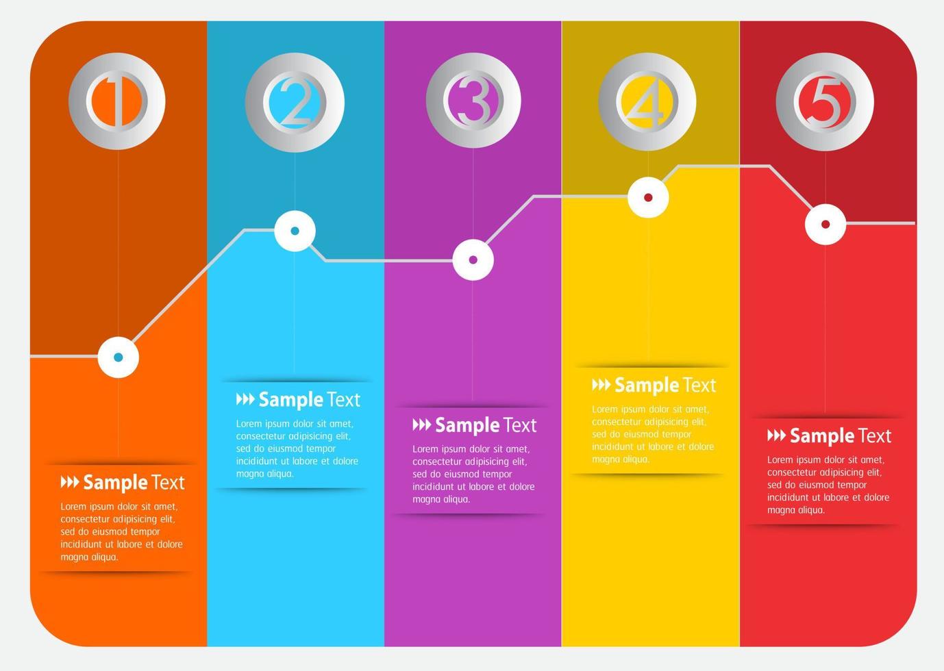 colorida infografía de 5 pasos vector