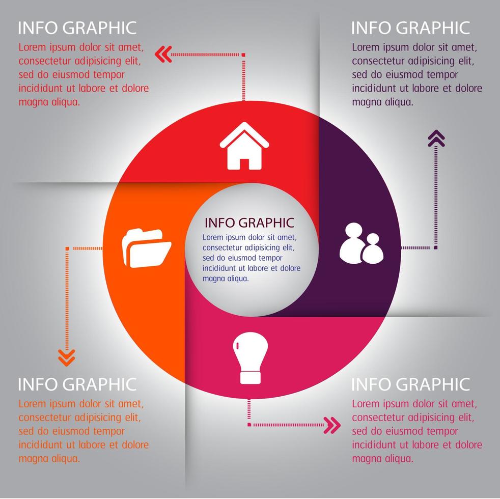 colorida infografía de 4 pasos vector