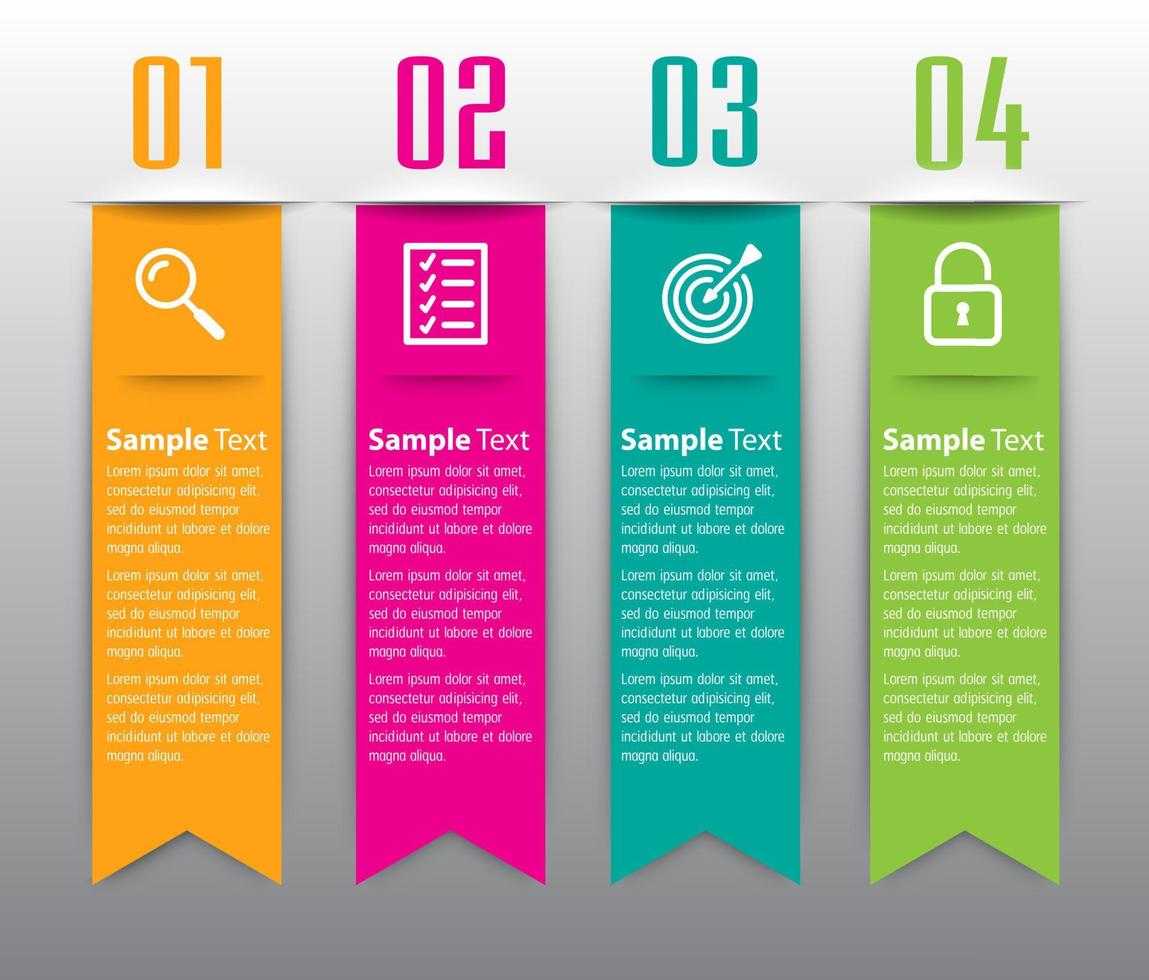 colorida infografía de 4 pasos vector