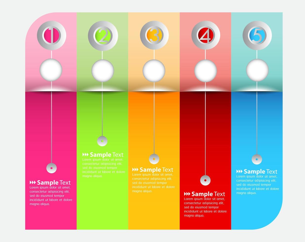 colorida infografía de 5 pasos vector