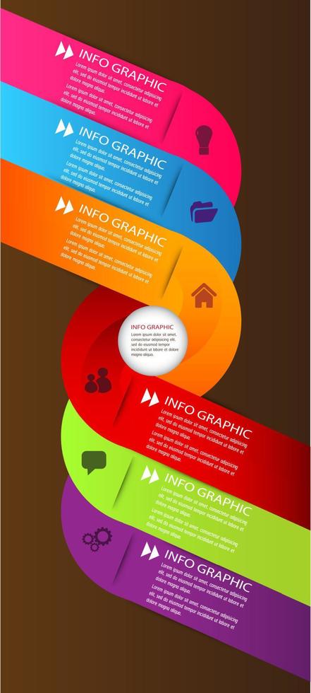 colorida infografía de 6 pasos vector