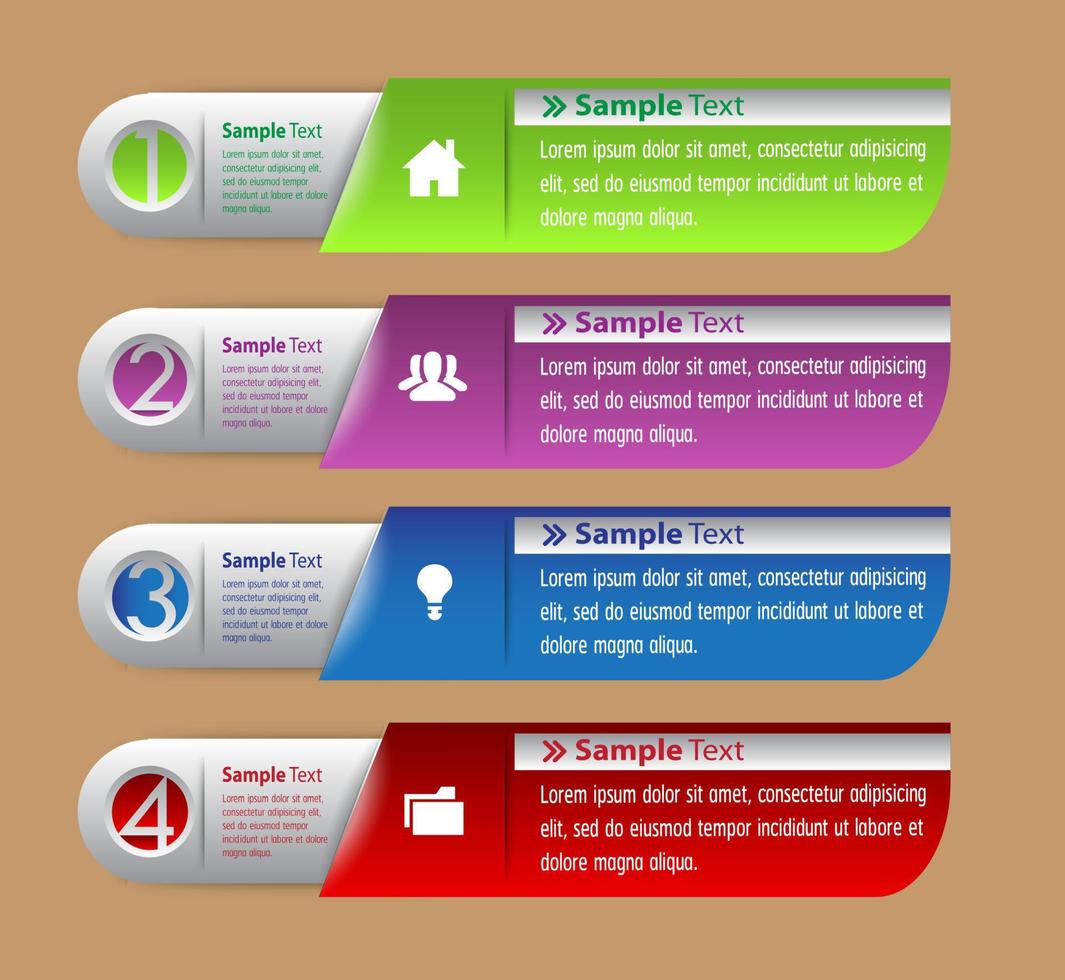 colorida infografía de 4 pasos vector