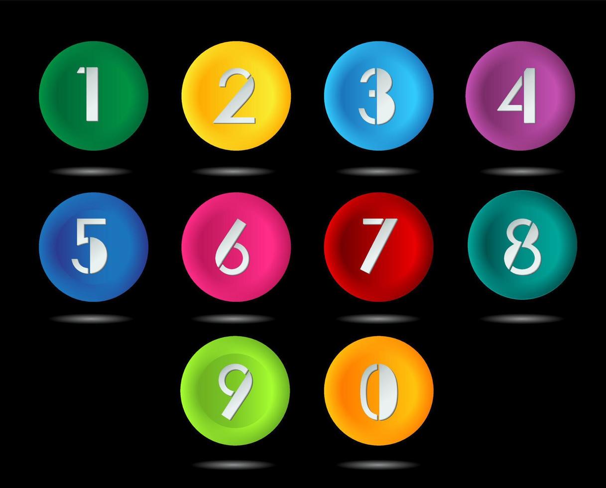 Colorful Number Set vector