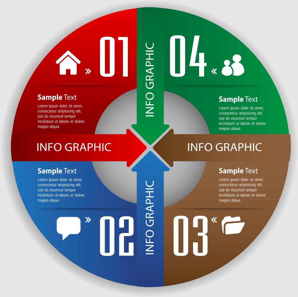 colorida infografía de 4 pasos vector