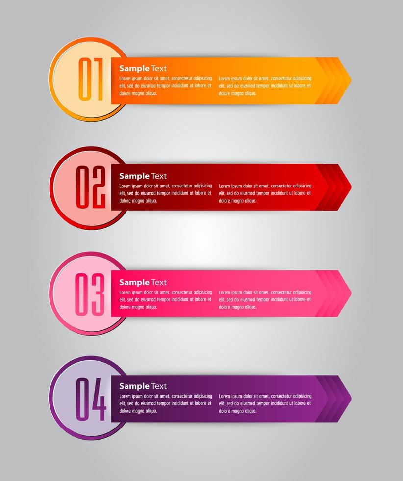 colorida infografía de 4 pasos vector