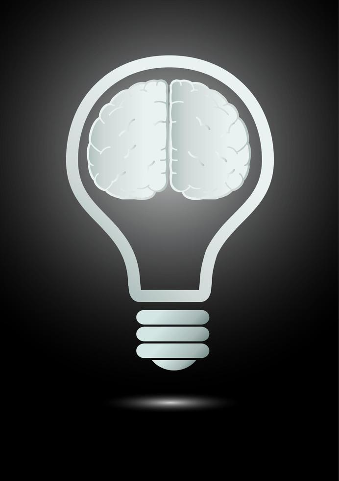 Brain Light Bulb vector