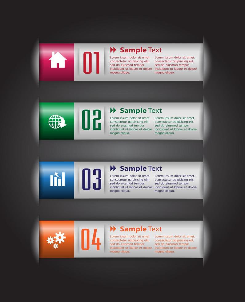 colorida infografía de 4 pasos vector