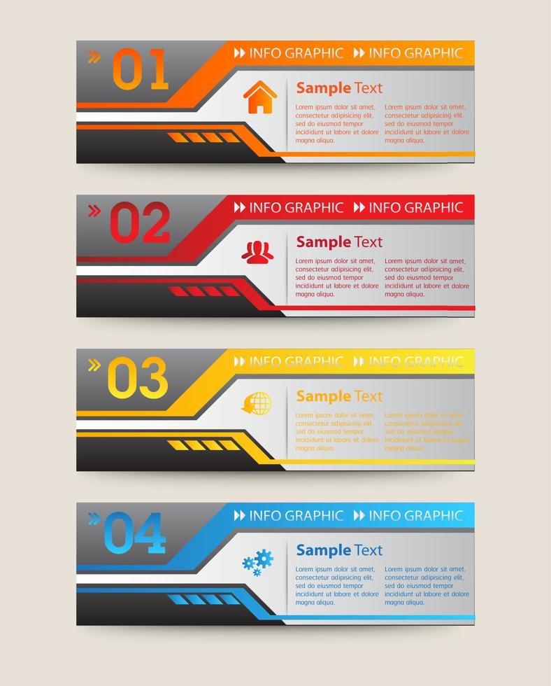 colorida infografía de 4 pasos vector