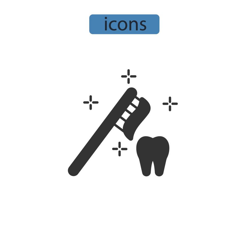 iconos de cepillo de dientes símbolo elementos vectoriales para web infográfico vector