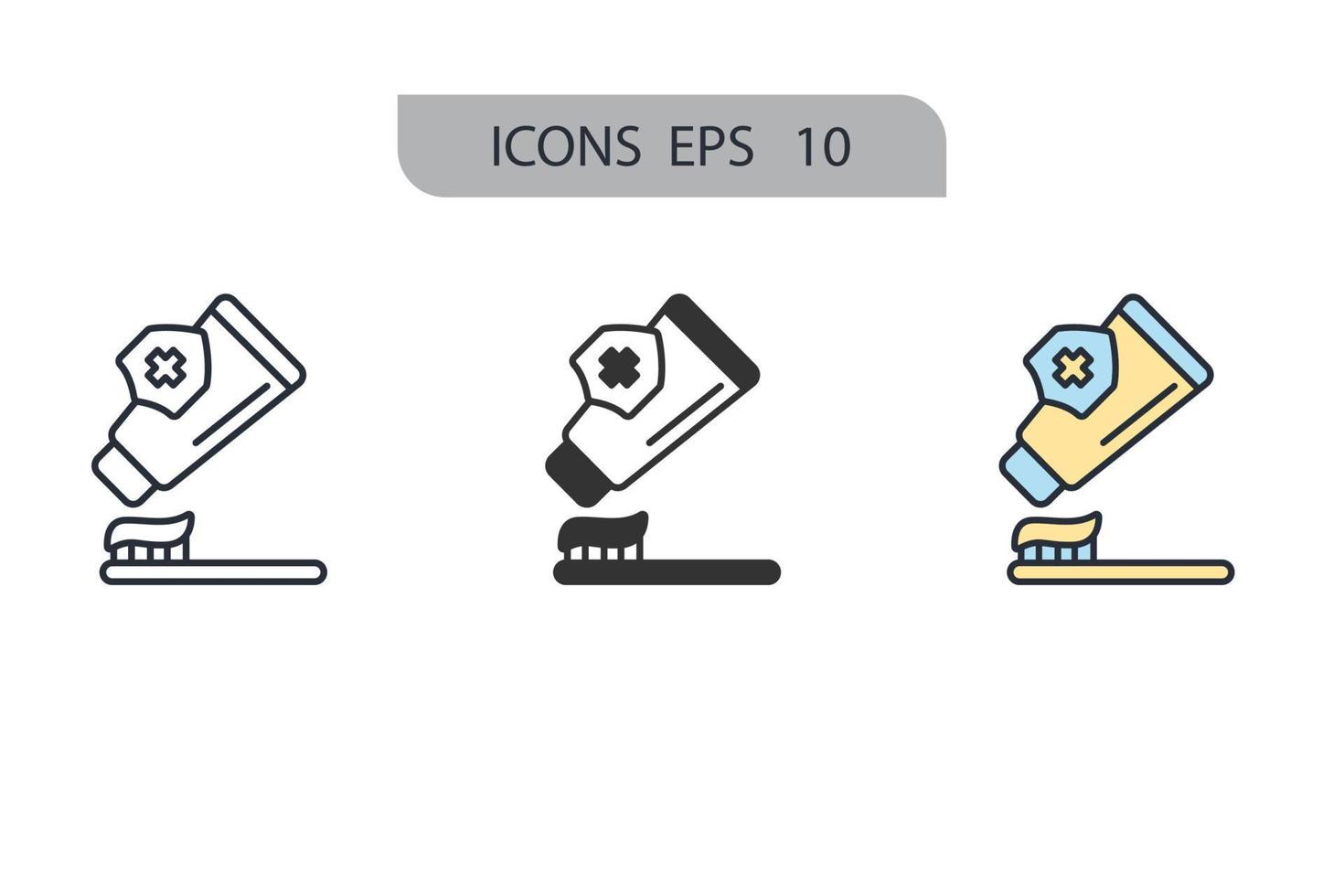 toothpaste icons  symbol vector elements for infographic web