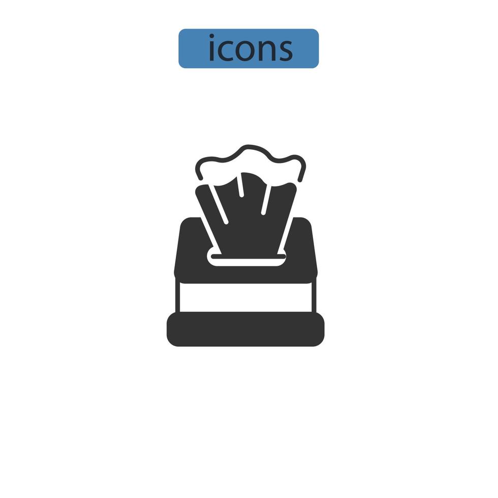 caja de pañuelos papel iconos símbolo vector elementos para infografía web