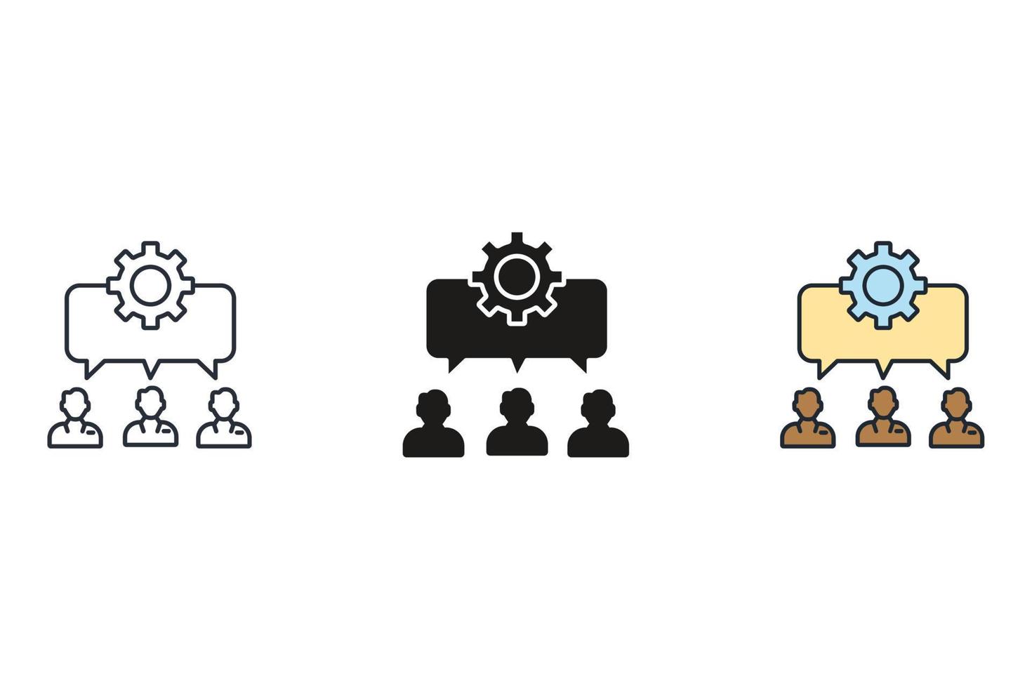 Teamwork icons symbol vector elements for infographic web