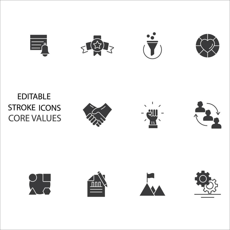 core values icons set . core values pack symbol vector elements for infographic web