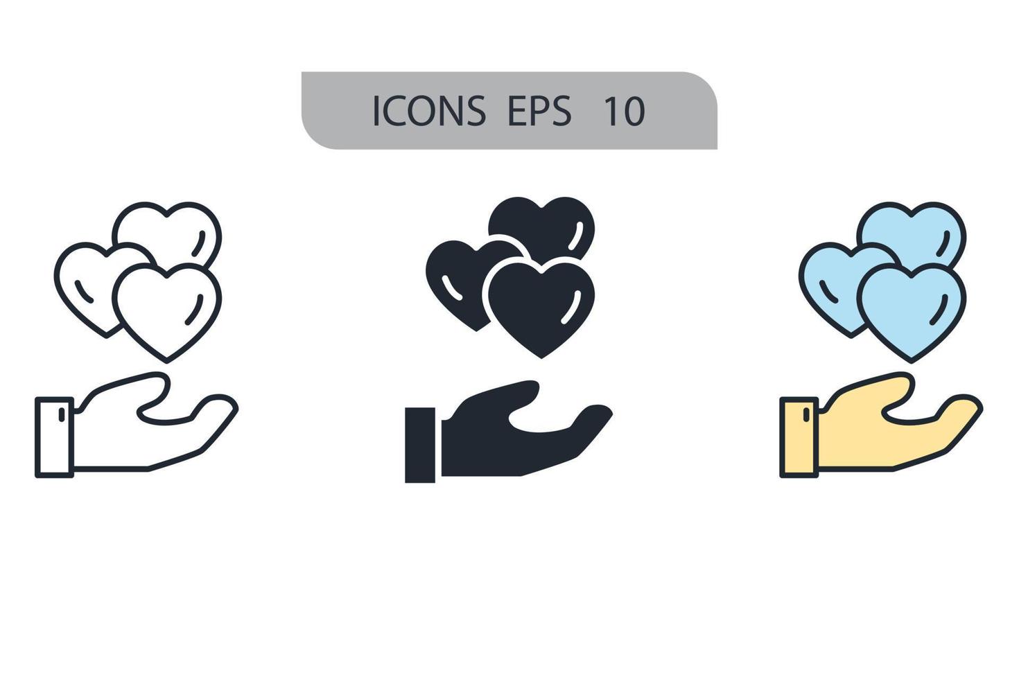 Compassion icons symbol vector elements for infographic web