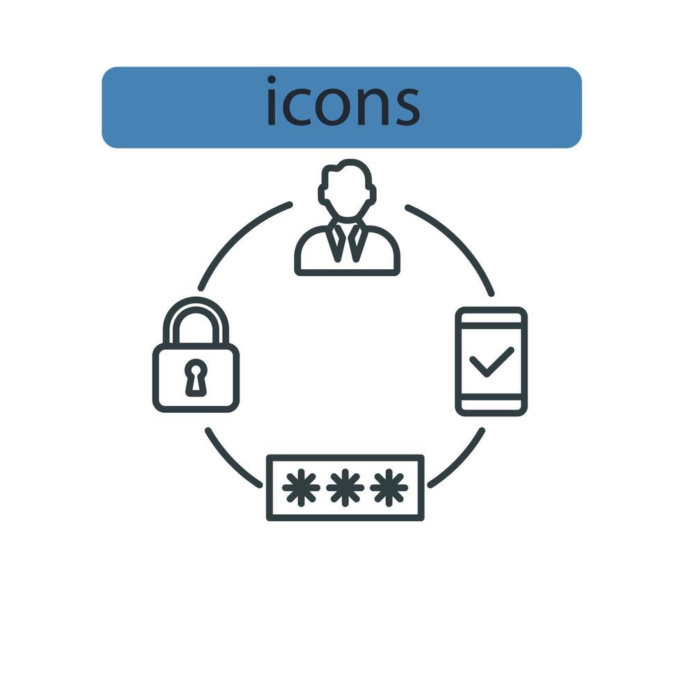 two-factor authentication icons symbol vector elements for infographic web