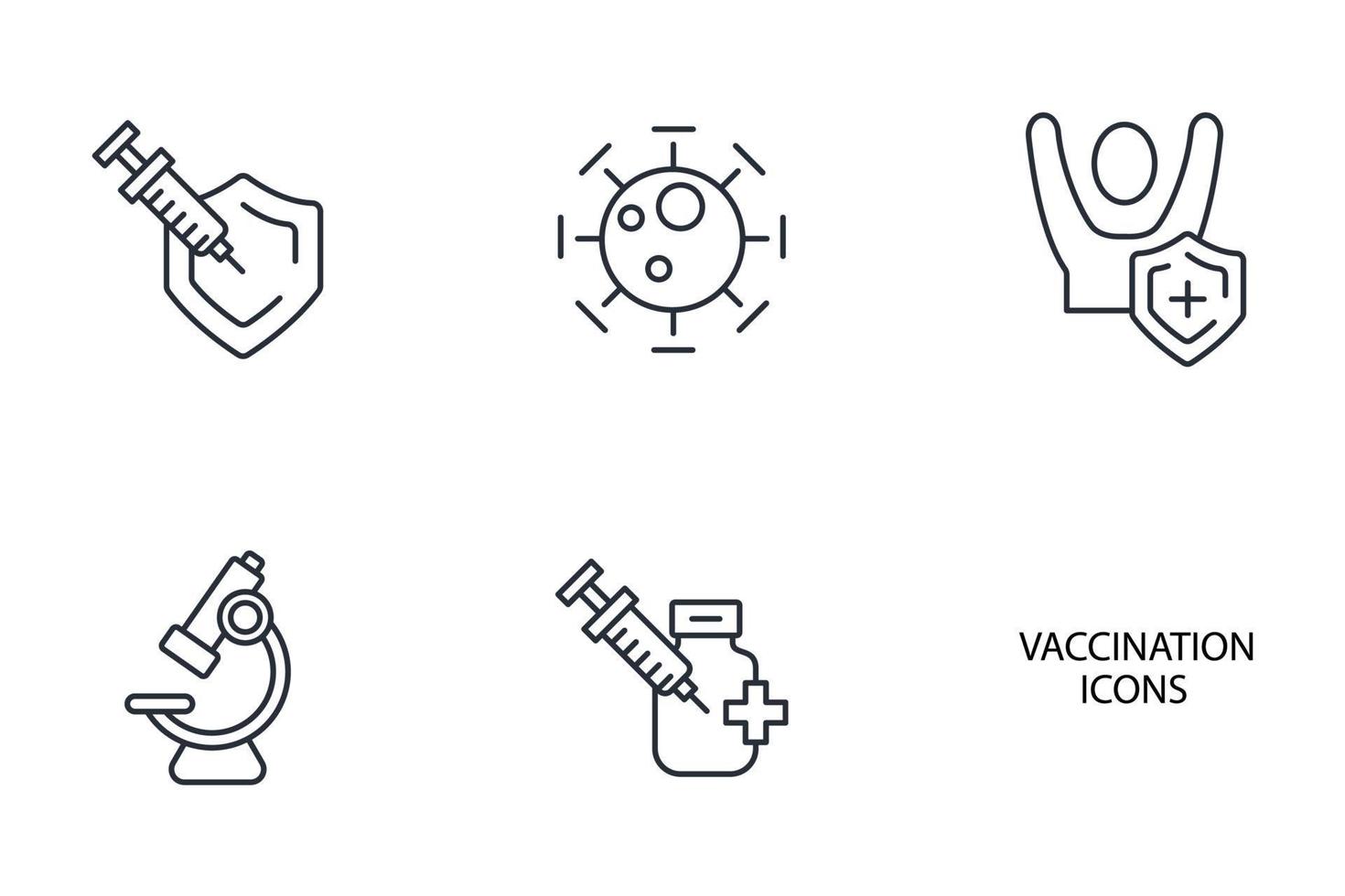 vaccination icons set . vaccination pack symbol vector elements for infographic web