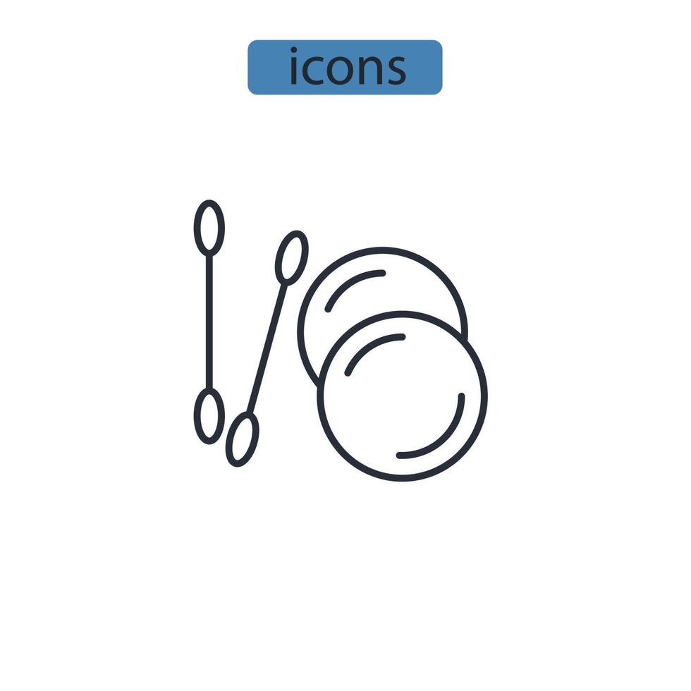 esponjas de algodón iconos símbolo vector elementos para infografía web