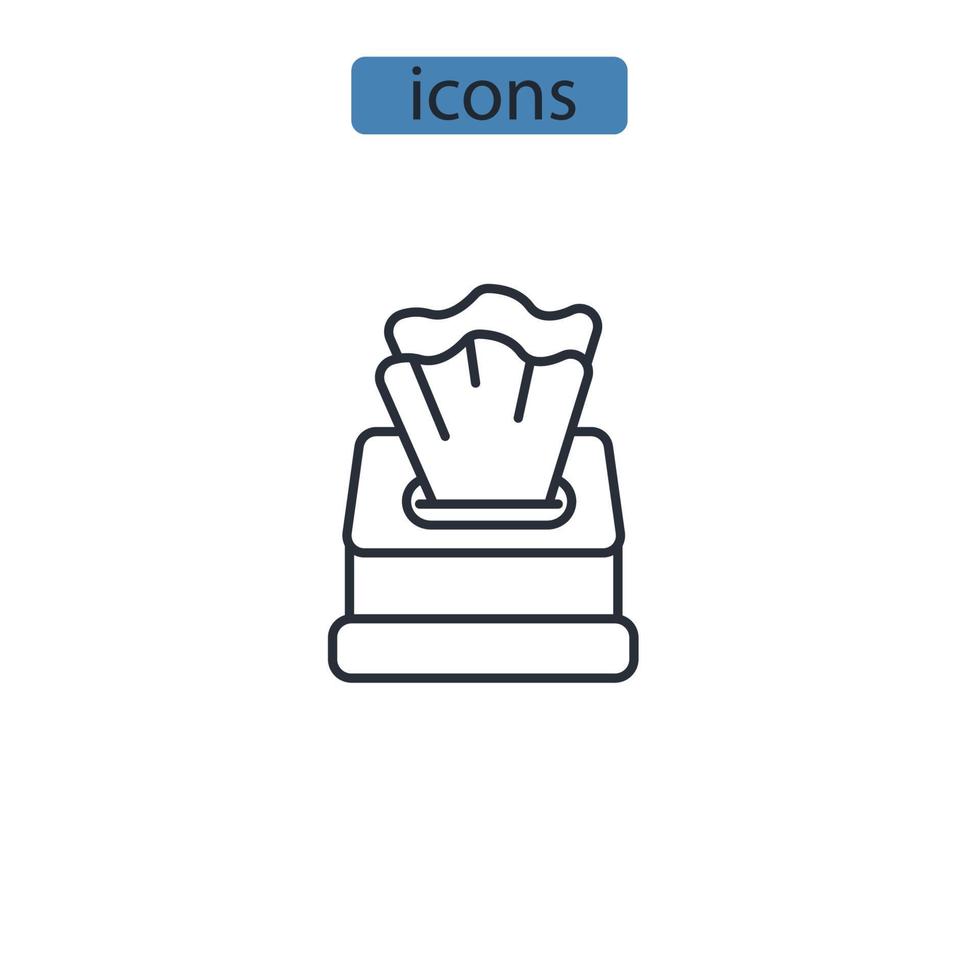 Tissue box paper icons  symbol vector elements for infographic web
