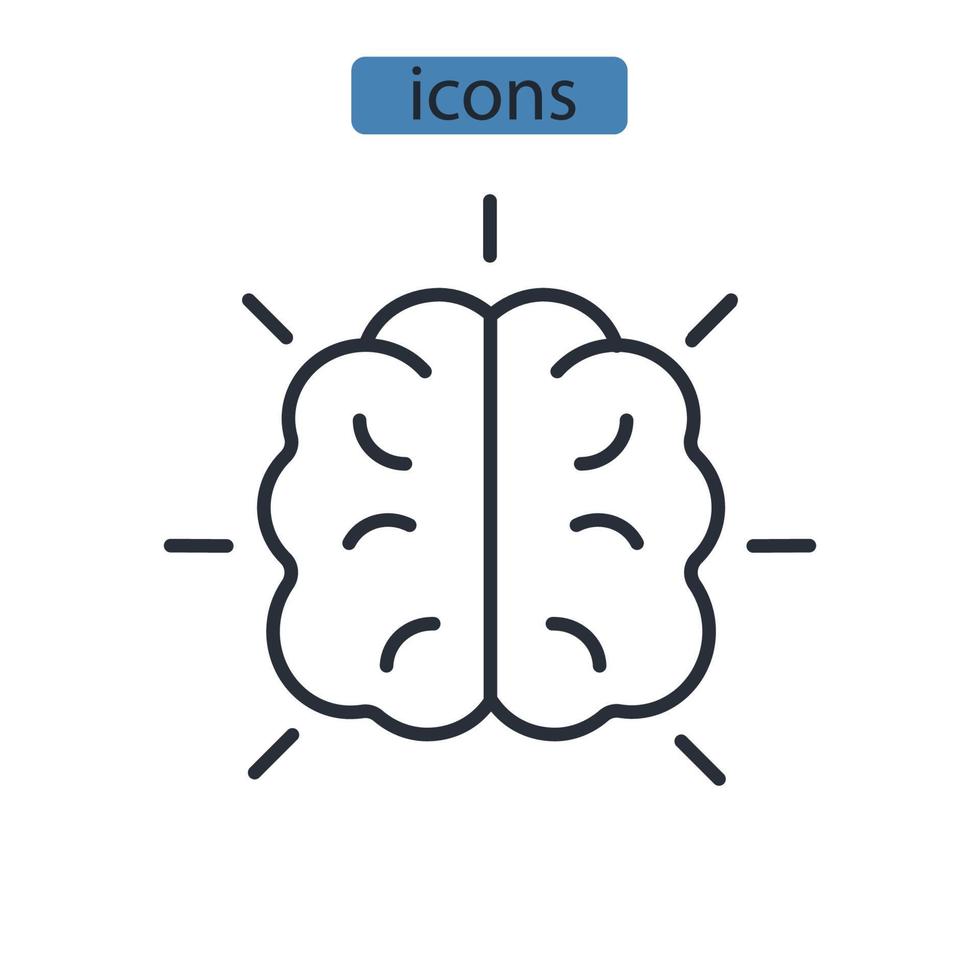 iconos de mente abierta simbolizan elementos vectoriales para la web infográfica vector