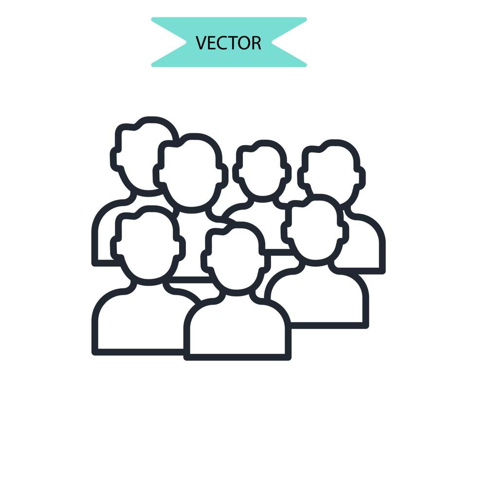 iconos de la comunidad simbolizan elementos vectoriales para la web infográfica vector