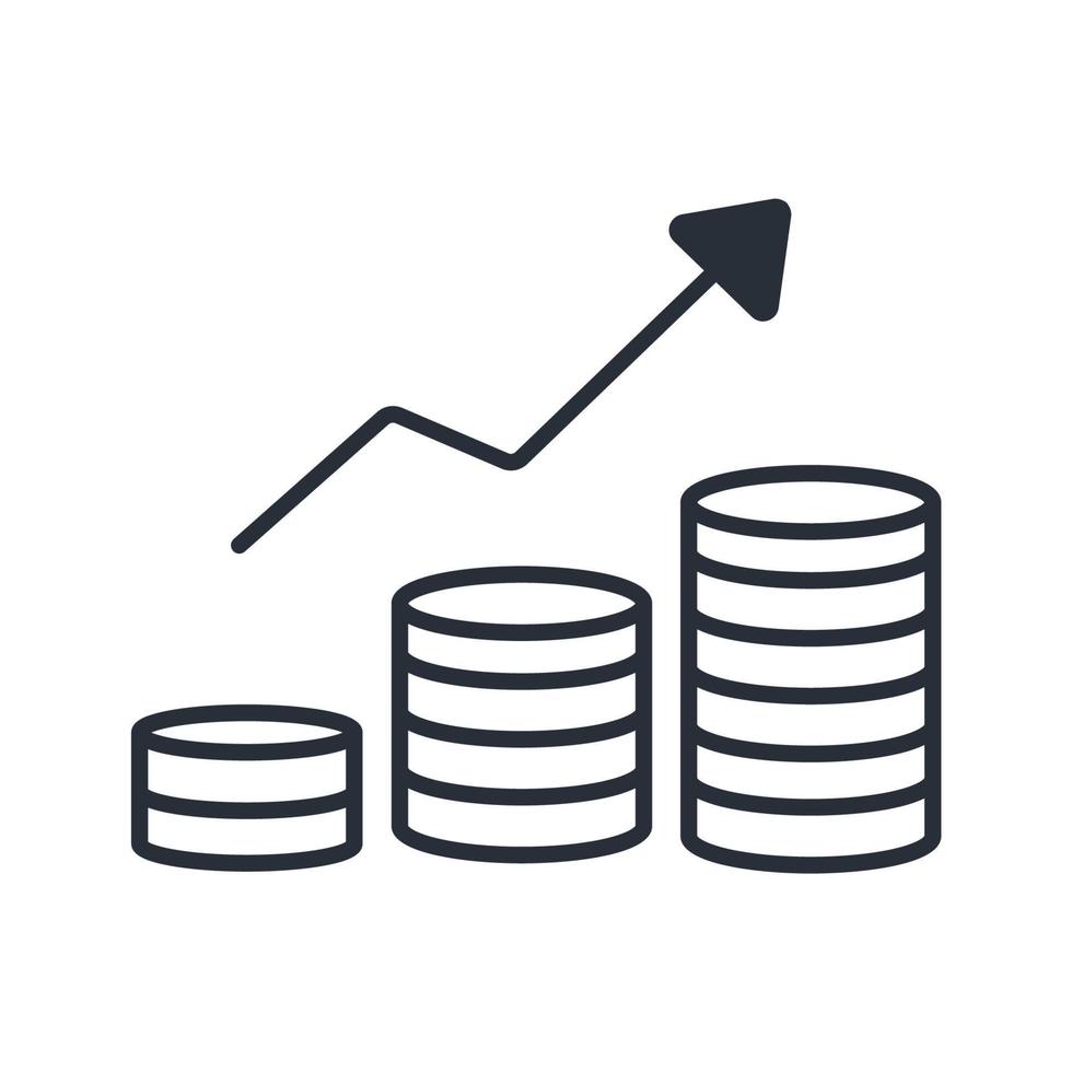 iconos de ingresos símbolo elementos vectoriales para web infográfico vector