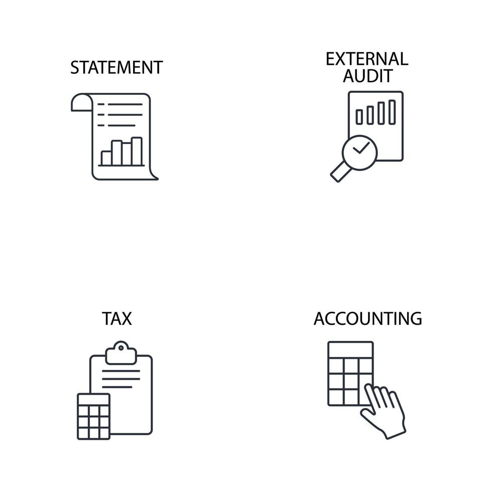 Fiscal year icons set . Fiscal year pack symbol vector elements for infographic web