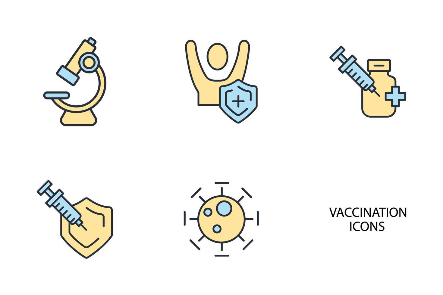vaccination icons set . vaccination pack symbol vector elements for infographic web