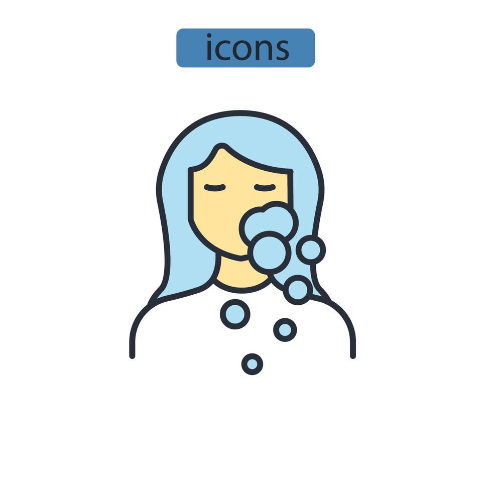 iconos de limpiador facial símbolo elementos vectoriales para web infográfico vector