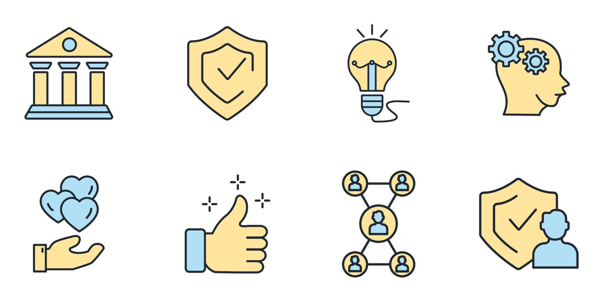 core values icons set . core values pack symbol vector elements for infographic web