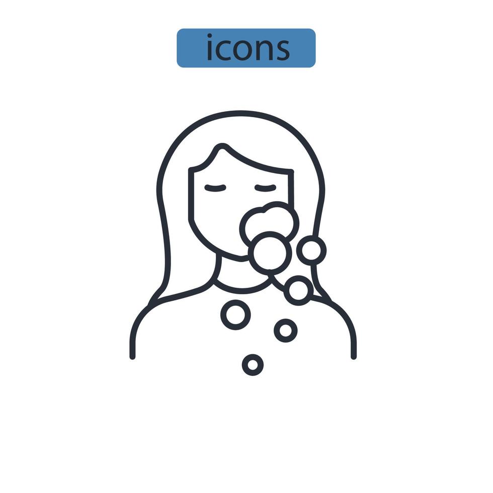 iconos de limpiador facial símbolo elementos vectoriales para web infográfico vector