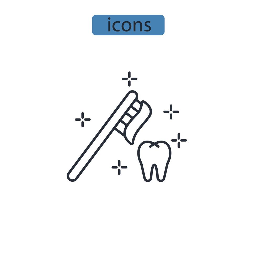 Toothbrush icons  symbol vector elements for infographic web