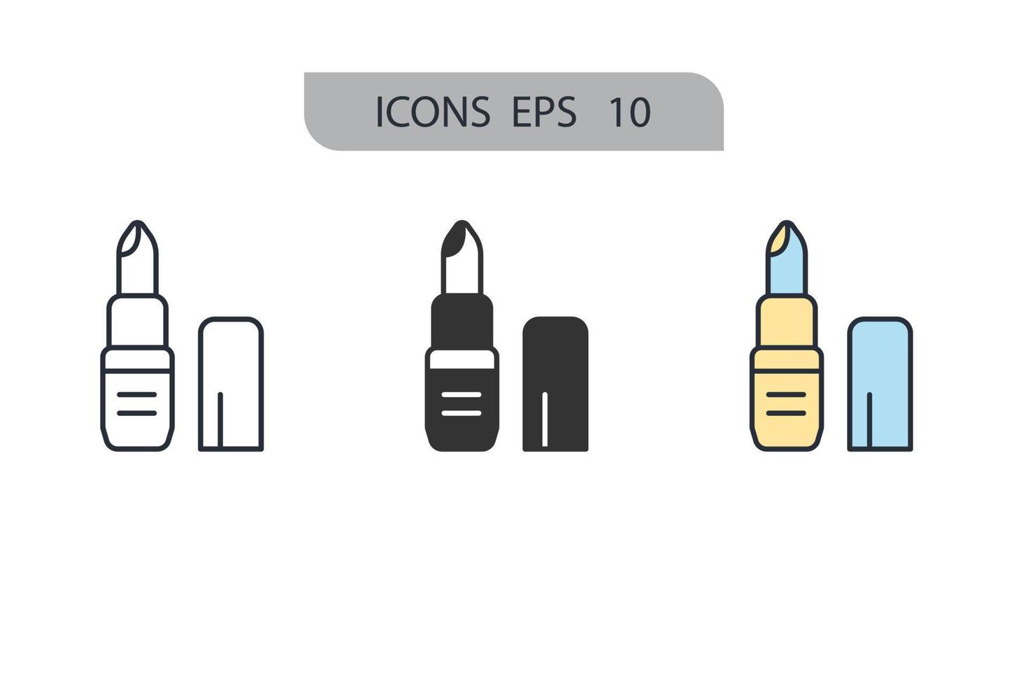 iconos de bálsamo labial símbolo elementos vectoriales para web infográfico vector