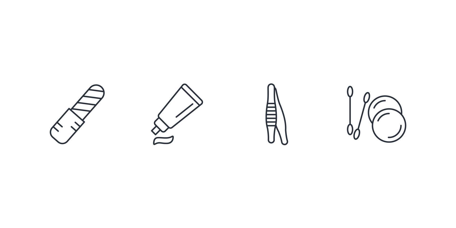 travel toiletries icons set . travel toiletries pack symbol vector elements for infographic web