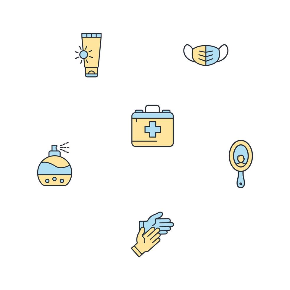 travel toiletries icons set . travel toiletries pack symbol vector elements for infographic web