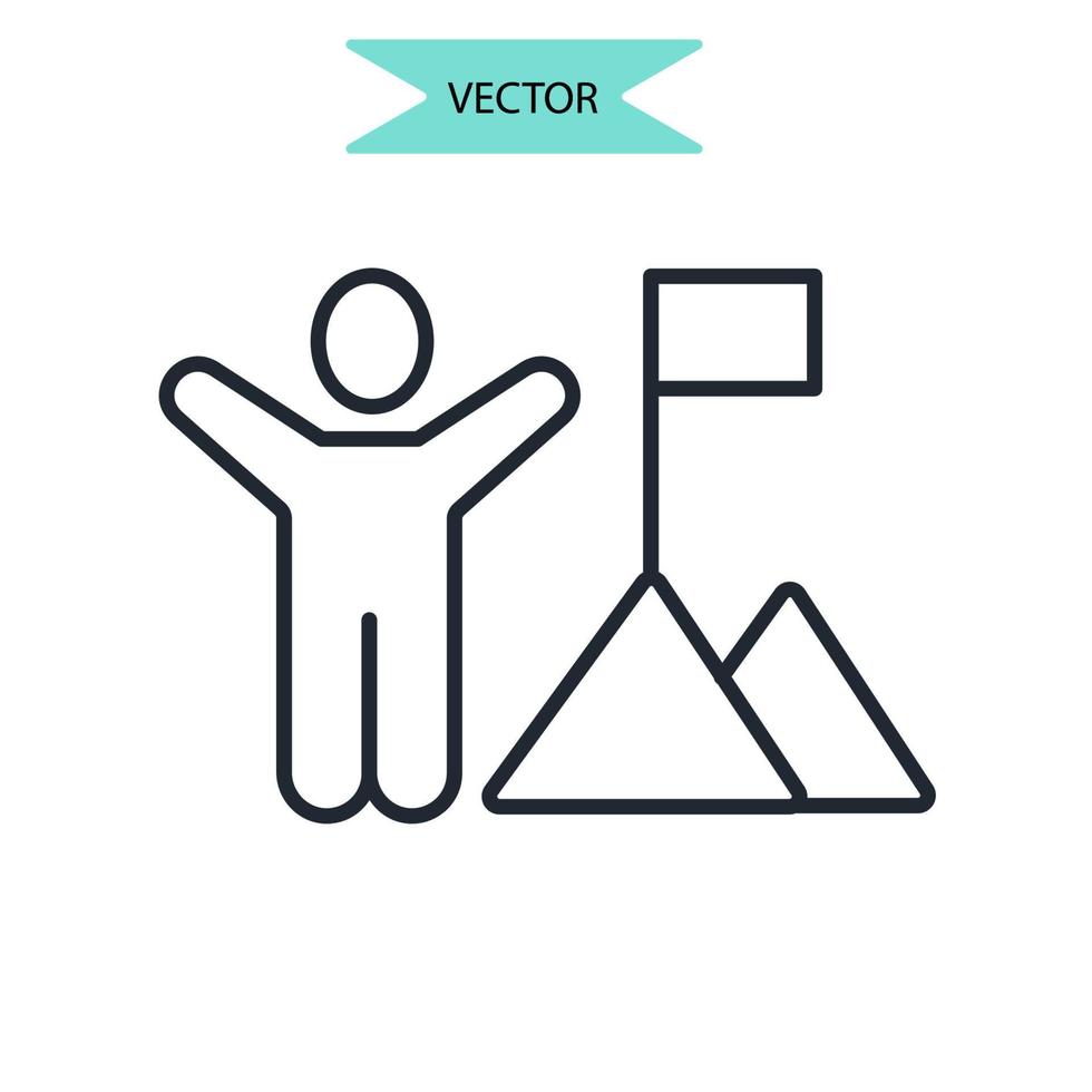 iconos de liderazgo símbolo elementos vectoriales para web infográfico vector