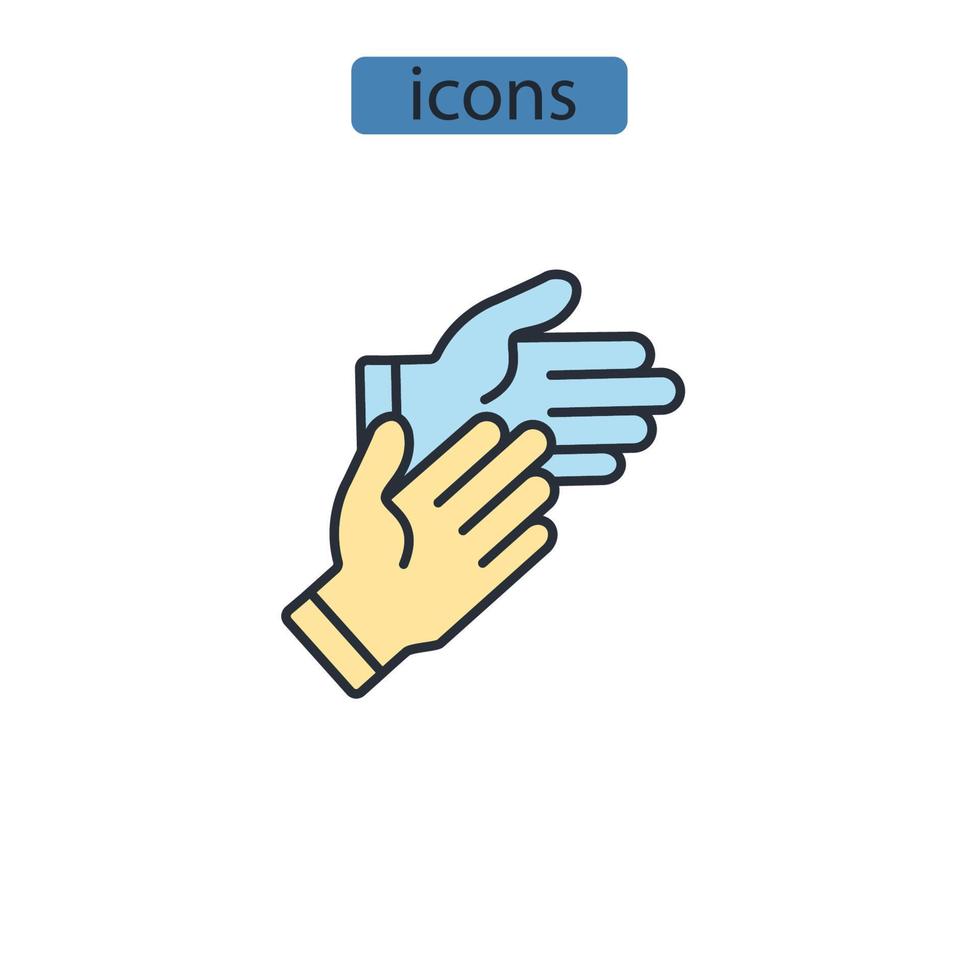 Glove icons  symbol vector elements for infographic web