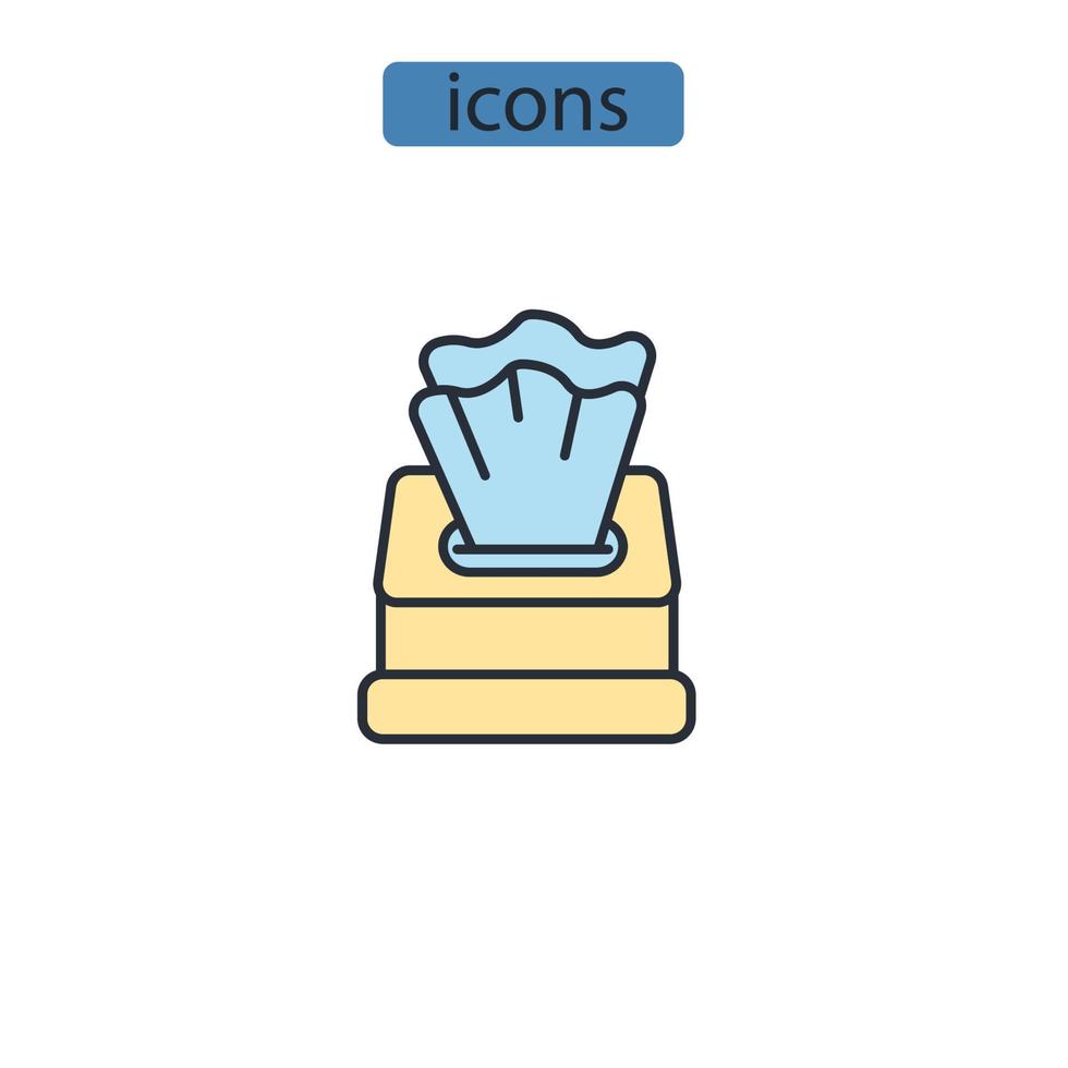 caja de pañuelos papel iconos símbolo vector elementos para infografía web